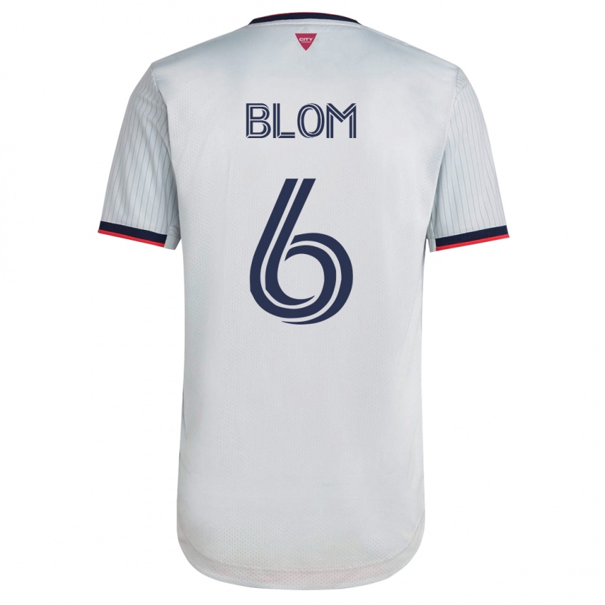 Herren Njabulo Blom #6 Weiß Auswärtstrikot Trikot 2023/24 T-Shirt Belgien