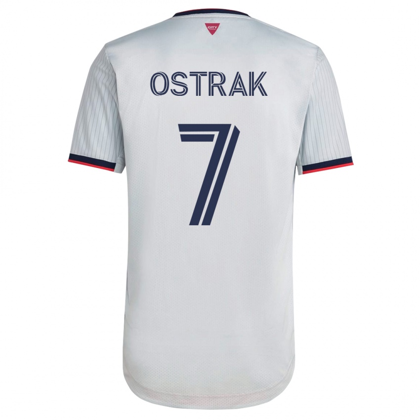 Herren Tomás Ostrák #7 Weiß Auswärtstrikot Trikot 2023/24 T-Shirt Belgien