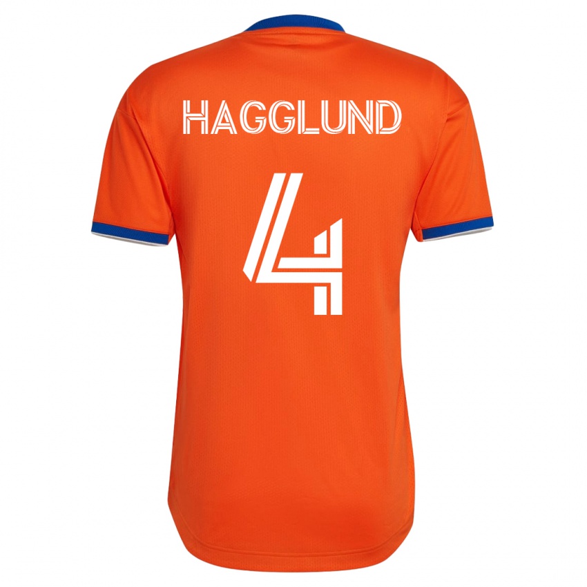 Herren Nick Hagglund #4 Weiß Auswärtstrikot Trikot 2023/24 T-Shirt Belgien