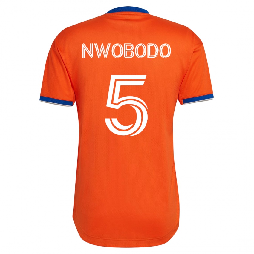 Herren Obinna Nwobodo #5 Weiß Auswärtstrikot Trikot 2023/24 T-Shirt Belgien