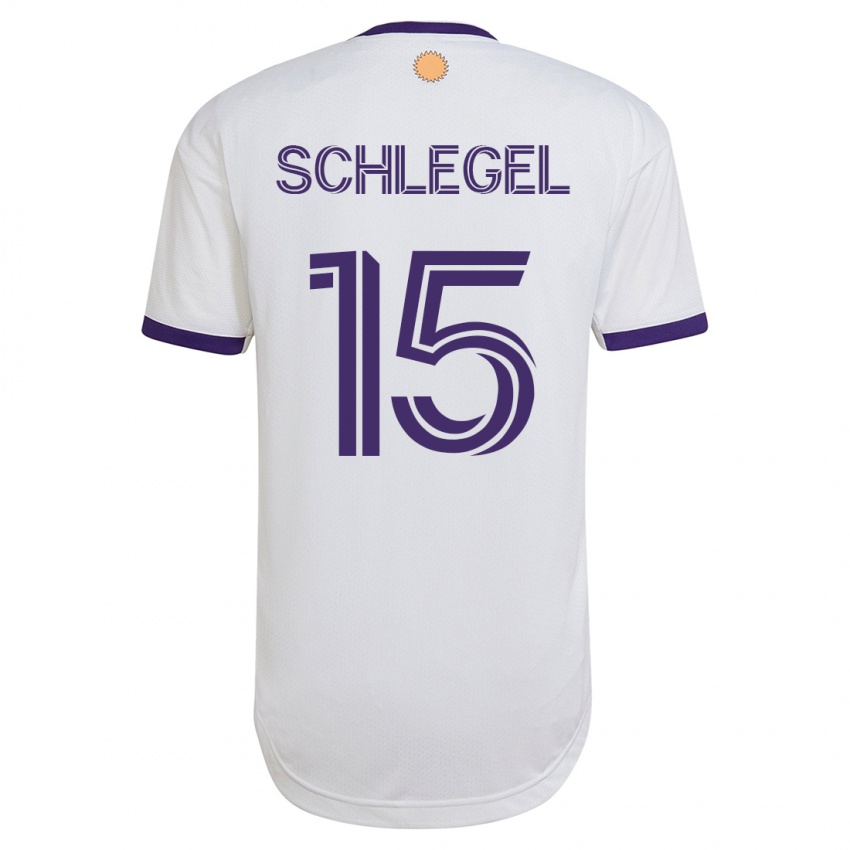 Herren Rodrigo Schlegel #15 Weiß Auswärtstrikot Trikot 2023/24 T-Shirt Belgien