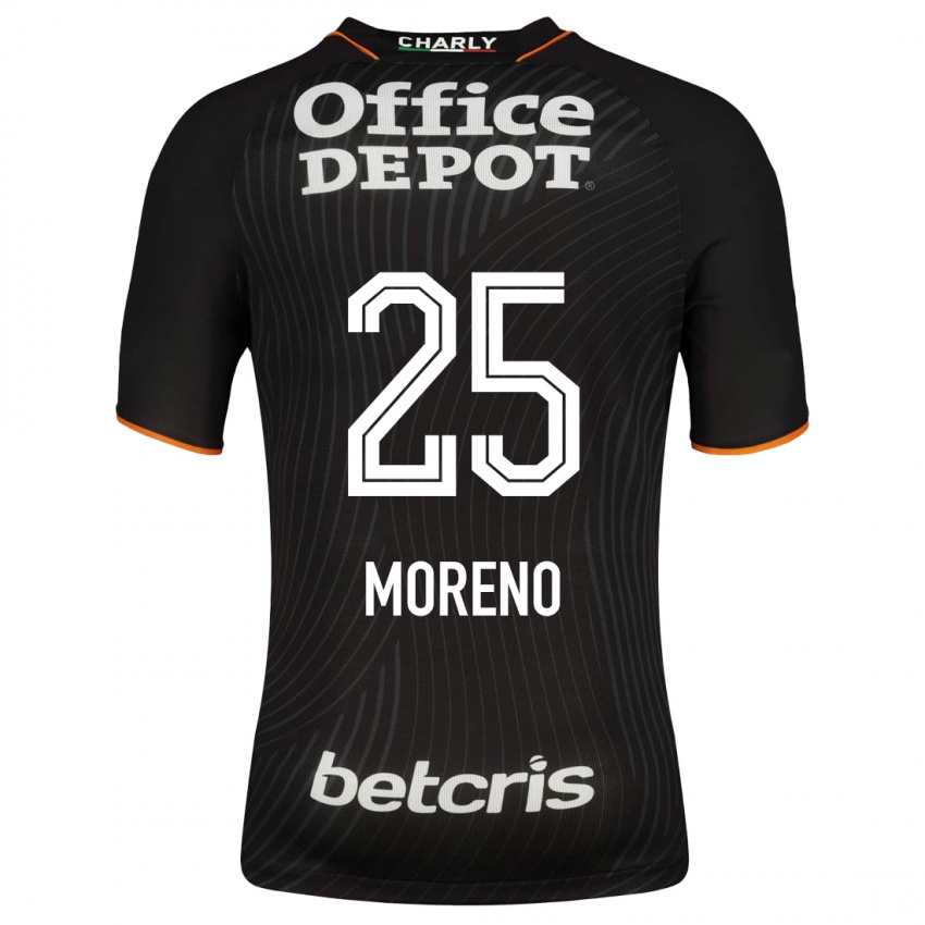 Herren Carlos Moreno #25 Schwarz Auswärtstrikot Trikot 2023/24 T-Shirt Belgien