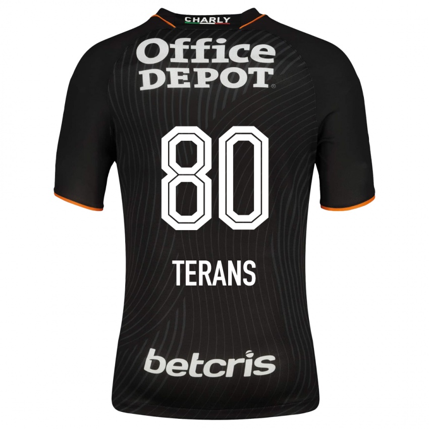Herren David Terans #80 Schwarz Auswärtstrikot Trikot 2023/24 T-Shirt Belgien