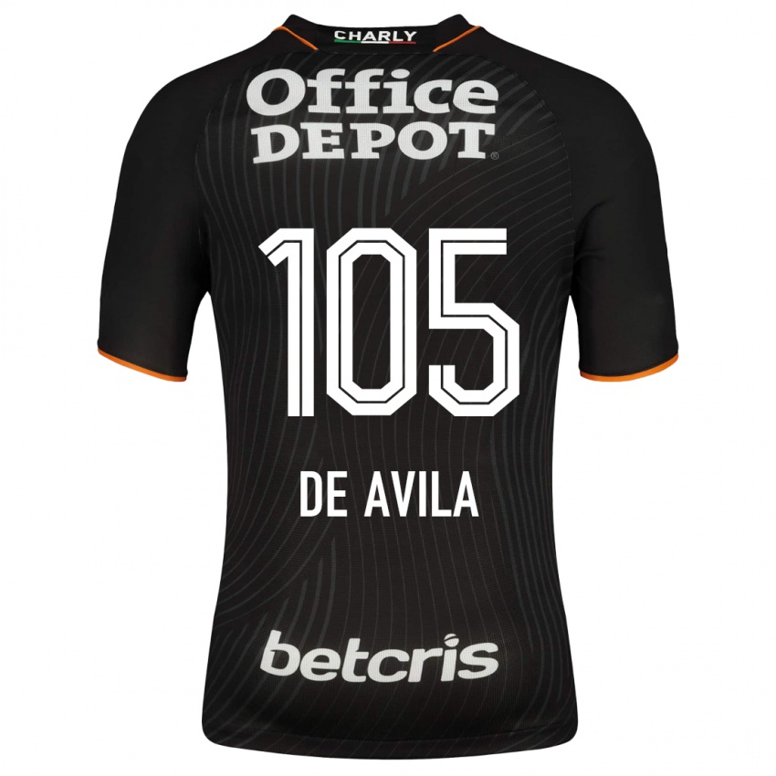 Herren José De Ávila #105 Schwarz Auswärtstrikot Trikot 2023/24 T-Shirt Belgien