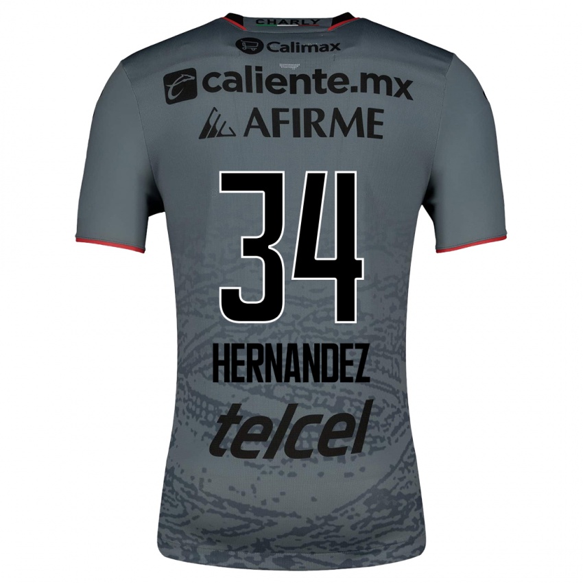 Homme Maillot Kimberly Hernandez #34 Gris Tenues Extérieur 2023/24 T-Shirt Belgique