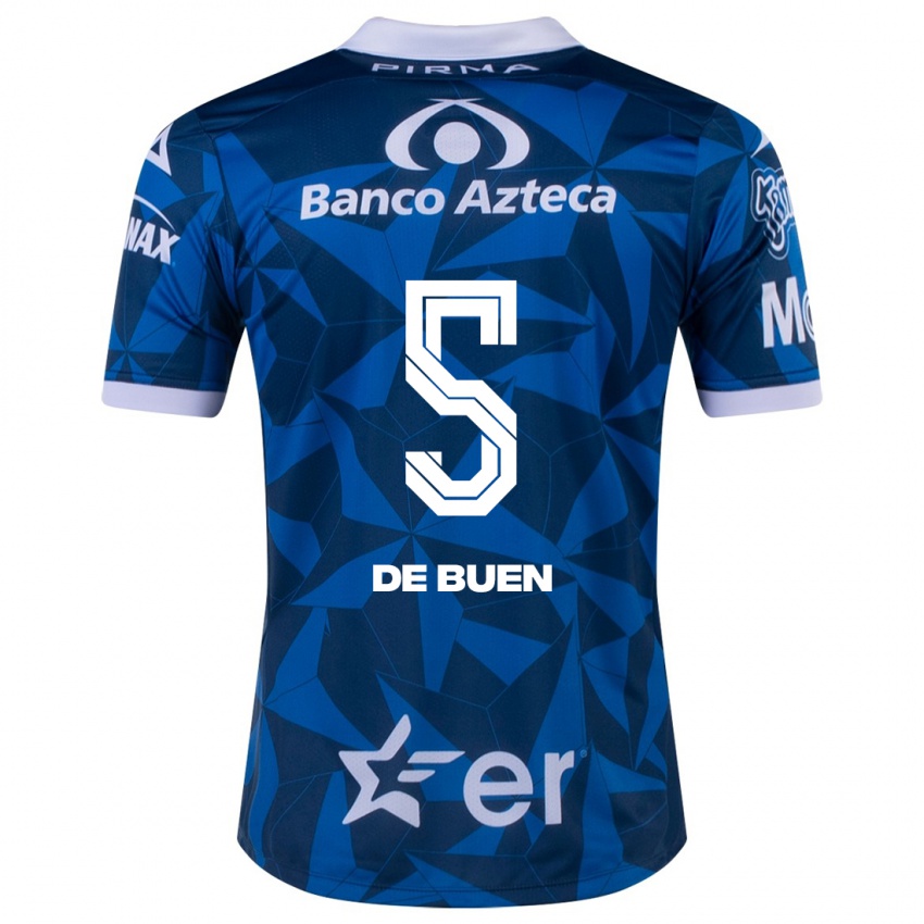 Herren Diego De Buen #5 Blau Auswärtstrikot Trikot 2023/24 T-Shirt Belgien
