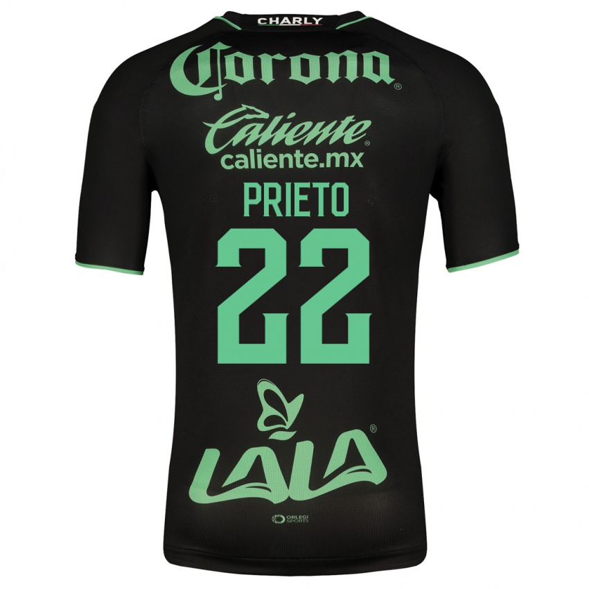 Homme Maillot Ronaldo Prieto #22 Noir Tenues Extérieur 2023/24 T-Shirt Belgique