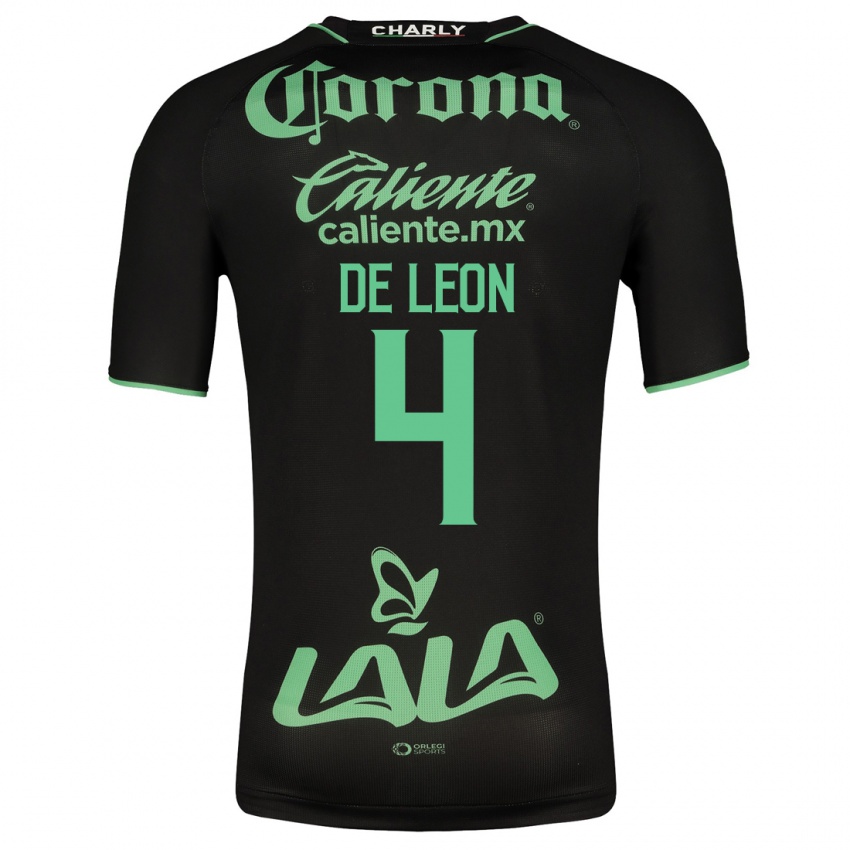 Herren Lourdes De Leon #4 Schwarz Auswärtstrikot Trikot 2023/24 T-Shirt Belgien
