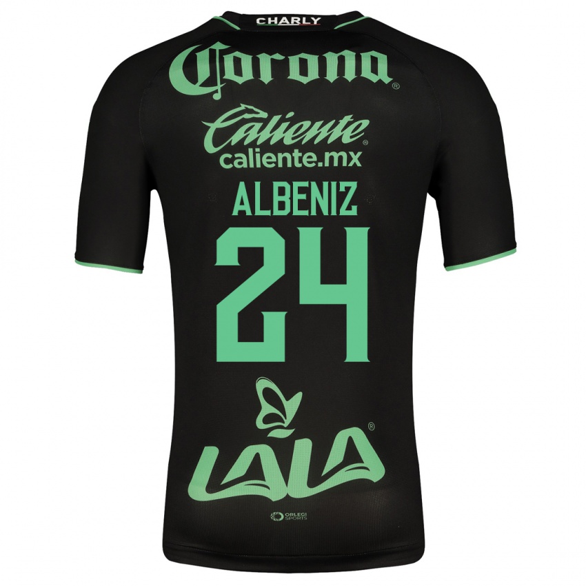 Herren Maika Albeniz #24 Schwarz Auswärtstrikot Trikot 2023/24 T-Shirt Belgien