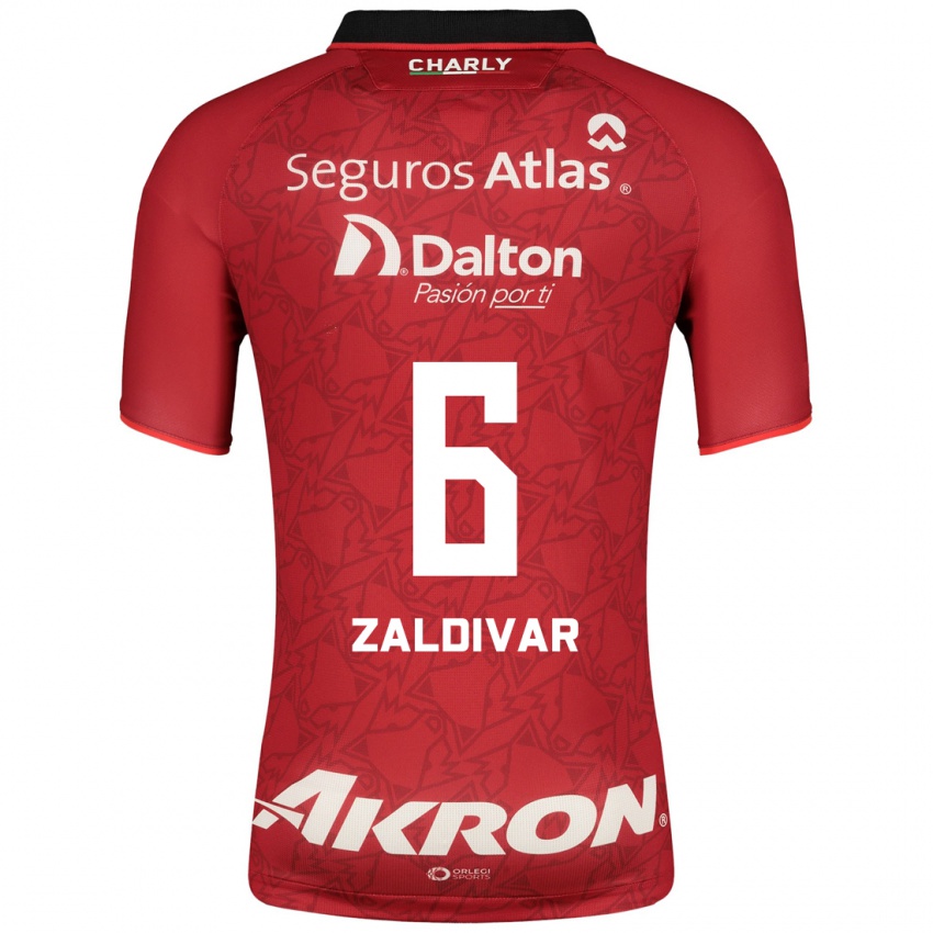 Herren Édgar Zaldívar #6 Rot Auswärtstrikot Trikot 2023/24 T-Shirt Belgien