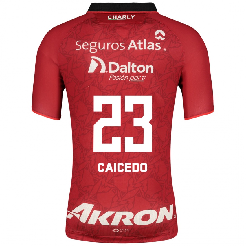 Herren Jordy Caicedo #23 Rot Auswärtstrikot Trikot 2023/24 T-Shirt Belgien