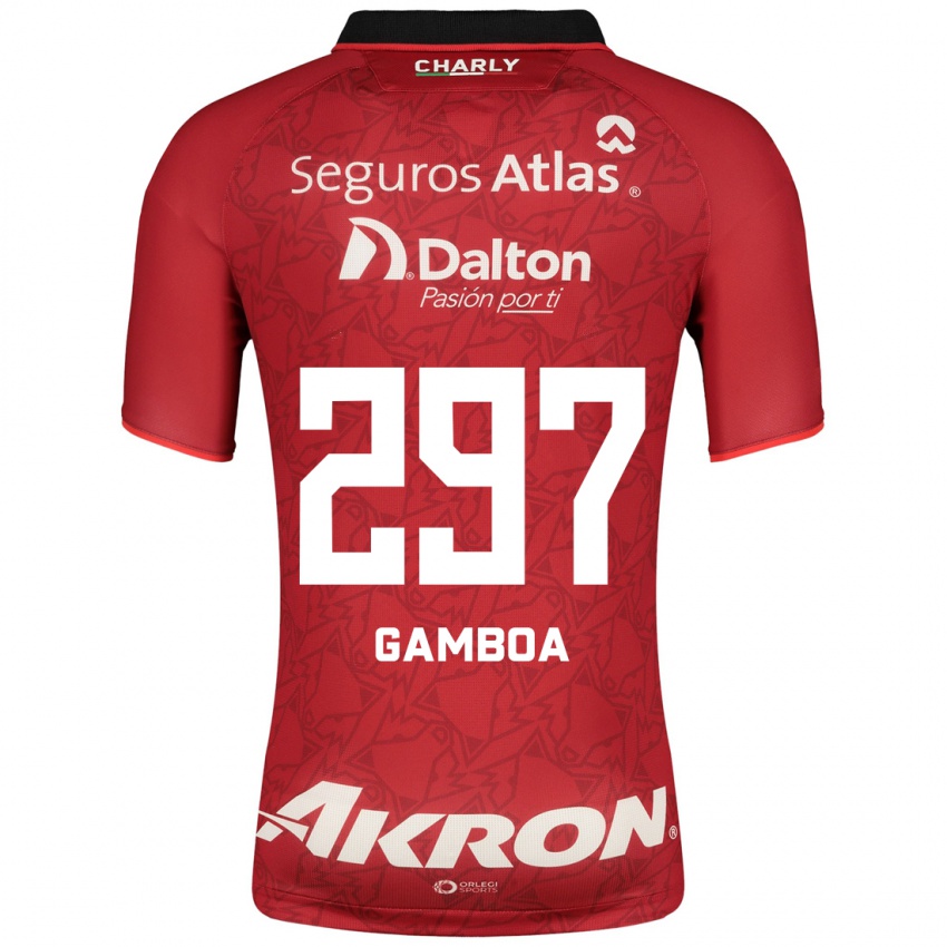 Herren Luis Gamboa #297 Rot Auswärtstrikot Trikot 2023/24 T-Shirt Belgien