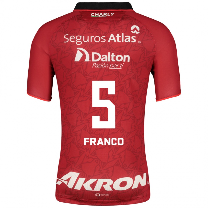 Herren Alejandra Franco #5 Rot Auswärtstrikot Trikot 2023/24 T-Shirt Belgien