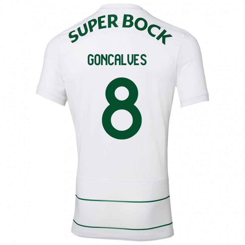 Herren Pedro Goncalves #8 Weiß Auswärtstrikot Trikot 2023/24 T-Shirt Belgien