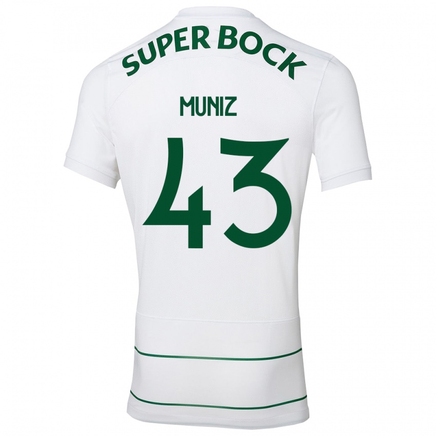 Herren João Muniz #43 Weiß Auswärtstrikot Trikot 2023/24 T-Shirt Belgien