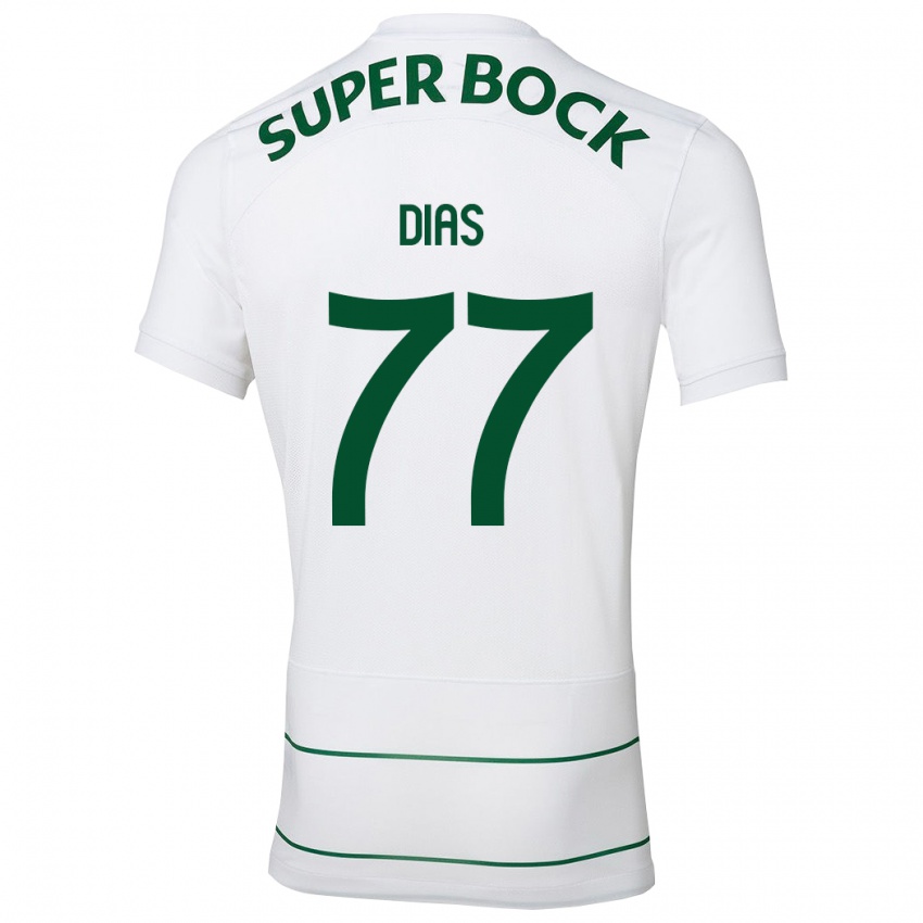 Herren Lucas Dias #77 Weiß Auswärtstrikot Trikot 2023/24 T-Shirt Belgien