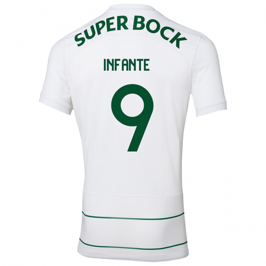 Herren João Infante #9 Weiß Auswärtstrikot Trikot 2023/24 T-Shirt Belgien
