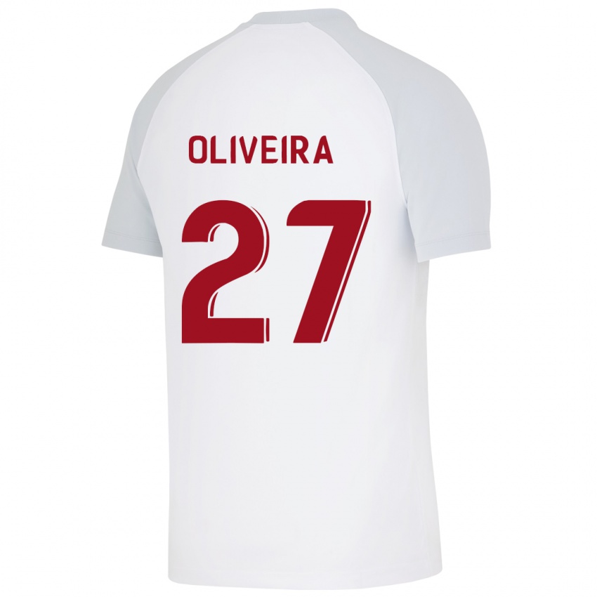 Herren Sergio Oliveira #27 Weiß Auswärtstrikot Trikot 2023/24 T-Shirt Belgien