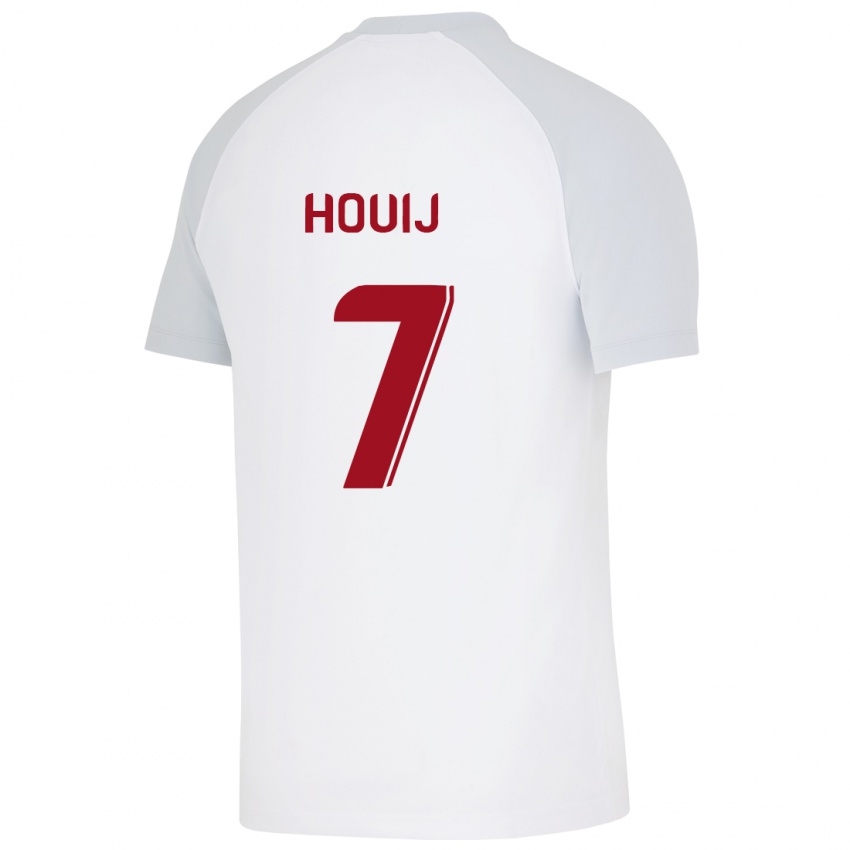 Herren Mariem Houij #7 Weiß Auswärtstrikot Trikot 2023/24 T-Shirt Belgien