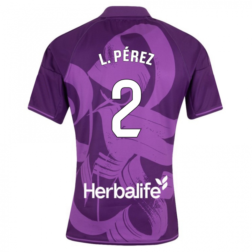 Herren Luis Pérez #2 Violett Auswärtstrikot Trikot 2023/24 T-Shirt Belgien