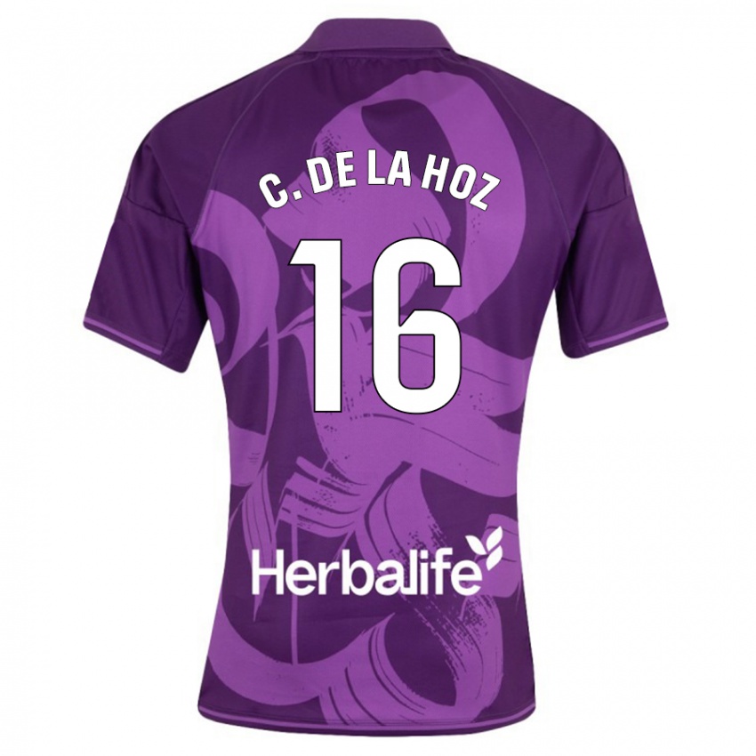 Herren César De La Hoz #16 Violett Auswärtstrikot Trikot 2023/24 T-Shirt Belgien