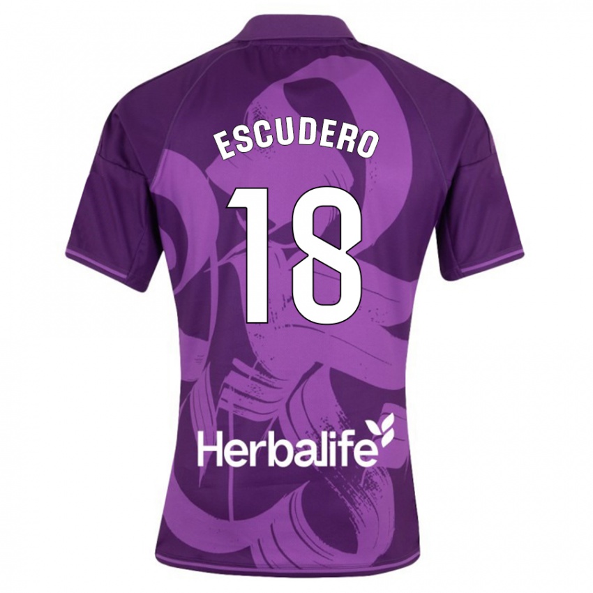 Herren Sergio Escudero #18 Violett Auswärtstrikot Trikot 2023/24 T-Shirt Belgien