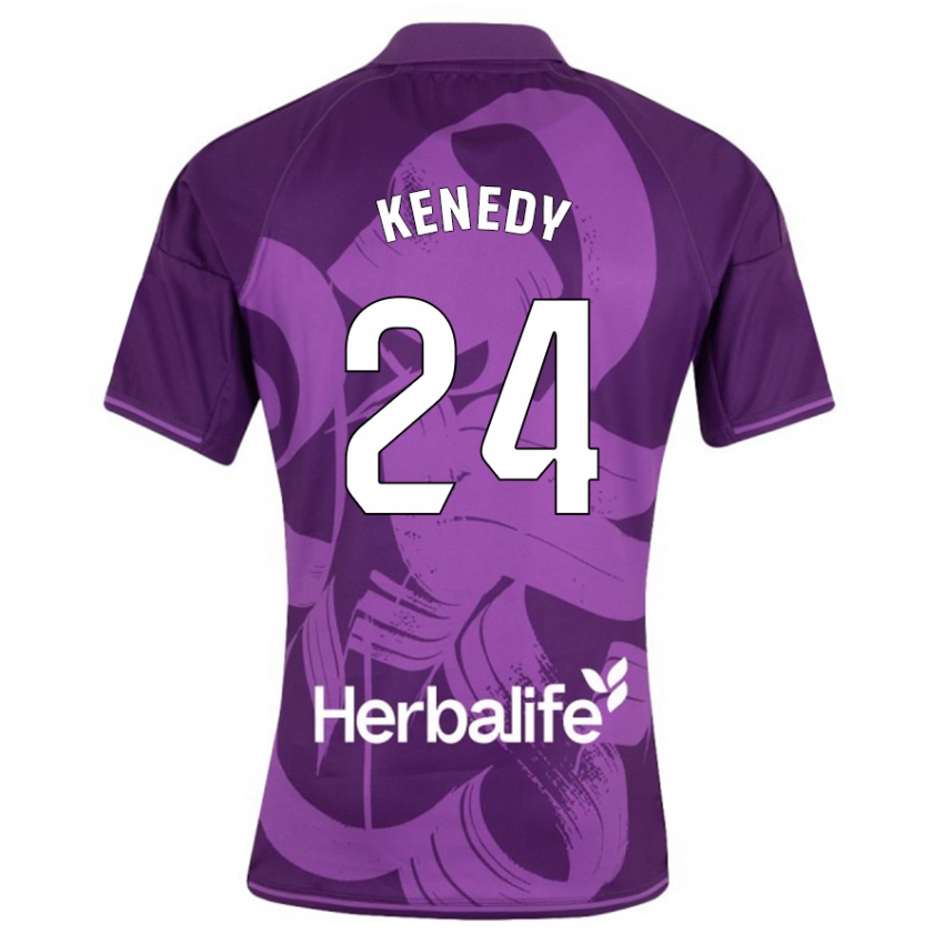 Herren Kenedy #24 Violett Auswärtstrikot Trikot 2023/24 T-Shirt Belgien