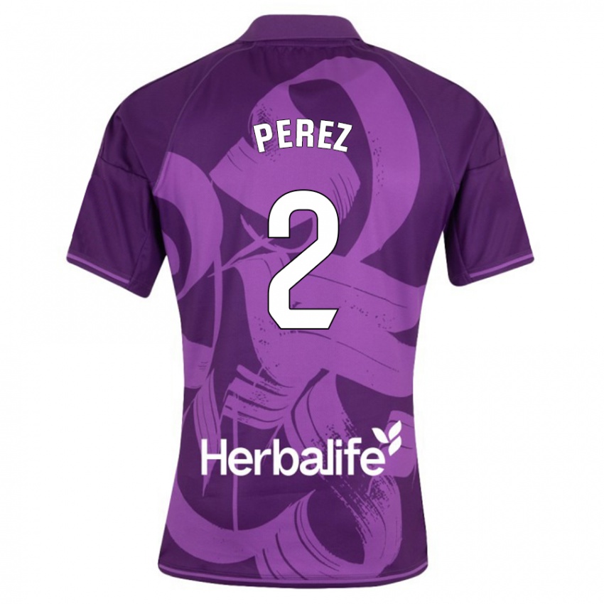 Herren Iker Pérez #2 Violett Auswärtstrikot Trikot 2023/24 T-Shirt Belgien