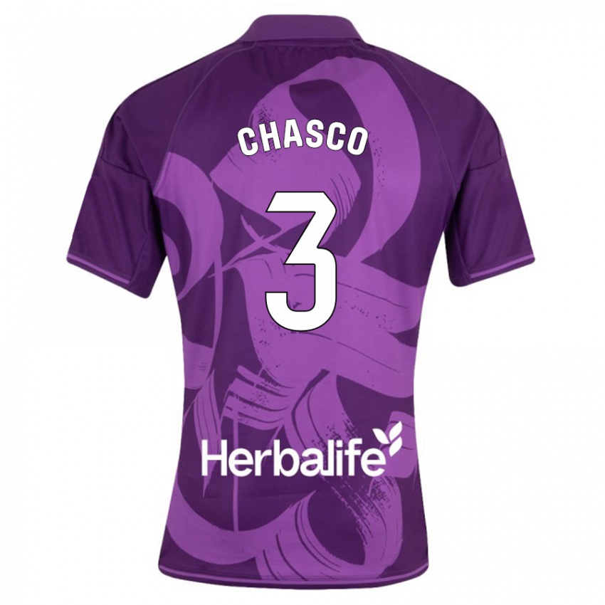 Heren Raúl Chasco #3 Viooltje Uitshirt Uittenue 2023/24 T-Shirt België
