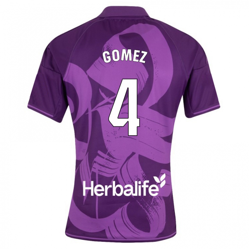 Herren Adrián Gómez #4 Violett Auswärtstrikot Trikot 2023/24 T-Shirt Belgien