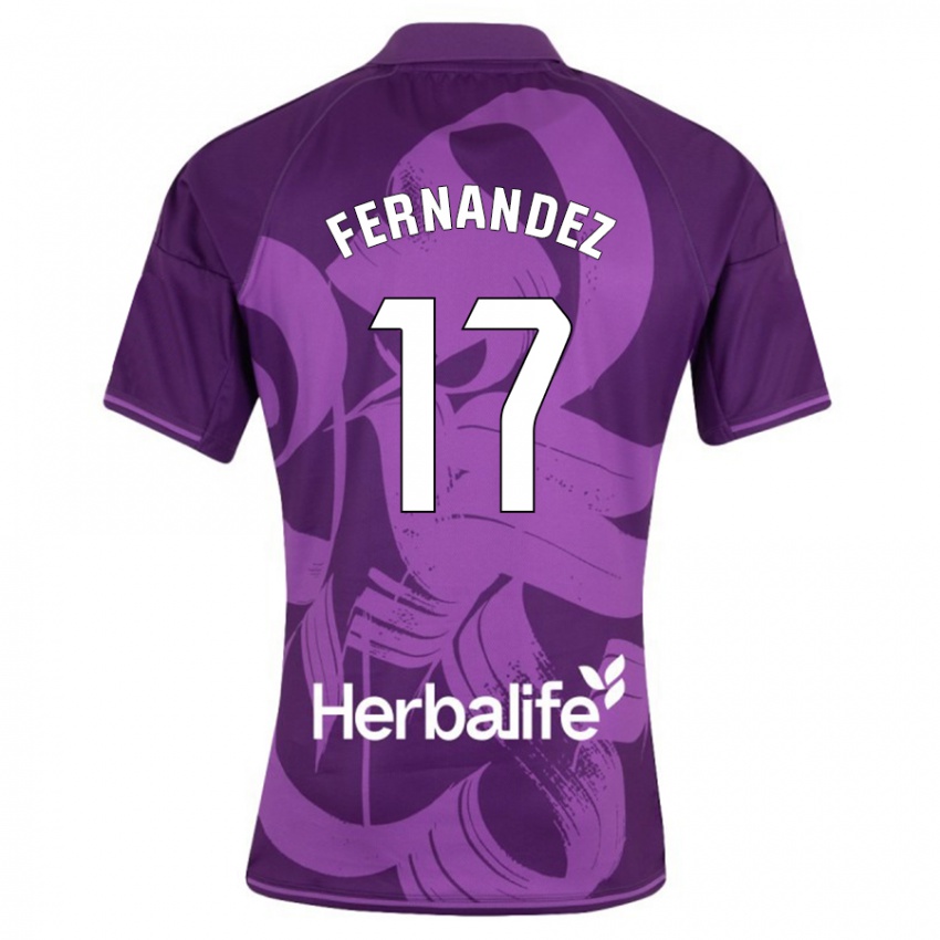 Herren Dani Fernández #17 Violett Auswärtstrikot Trikot 2023/24 T-Shirt Belgien
