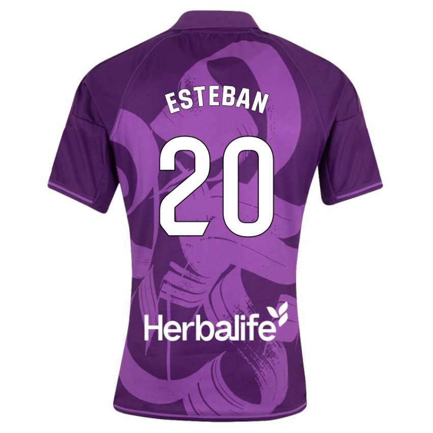 Herren Sergio Esteban #20 Violett Auswärtstrikot Trikot 2023/24 T-Shirt Belgien