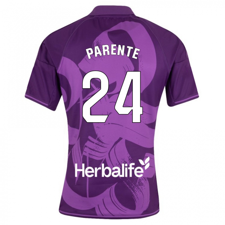 Herren Iago Parente #24 Violett Auswärtstrikot Trikot 2023/24 T-Shirt Belgien