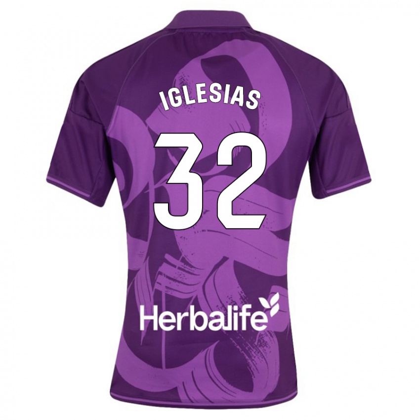 Herren Koke Iglesias #32 Violett Auswärtstrikot Trikot 2023/24 T-Shirt Belgien