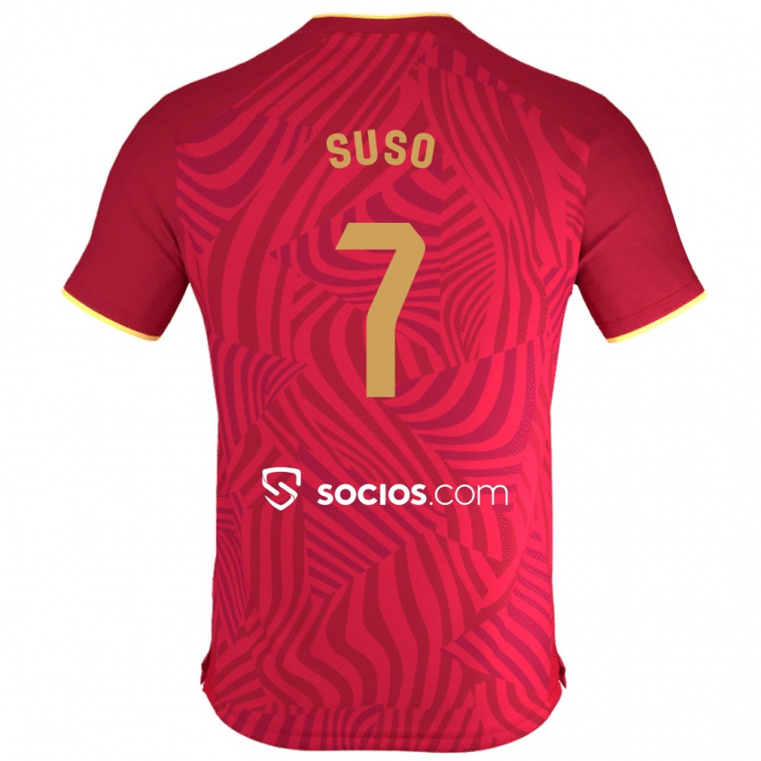Herren Suso #7 Rot Auswärtstrikot Trikot 2023/24 T-Shirt Belgien