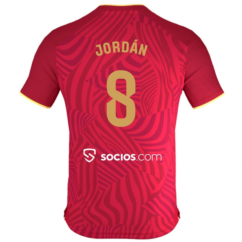 Homme Maillot Joan Jordán #8 Rouge Tenues Extérieur 2023/24 T-Shirt Belgique