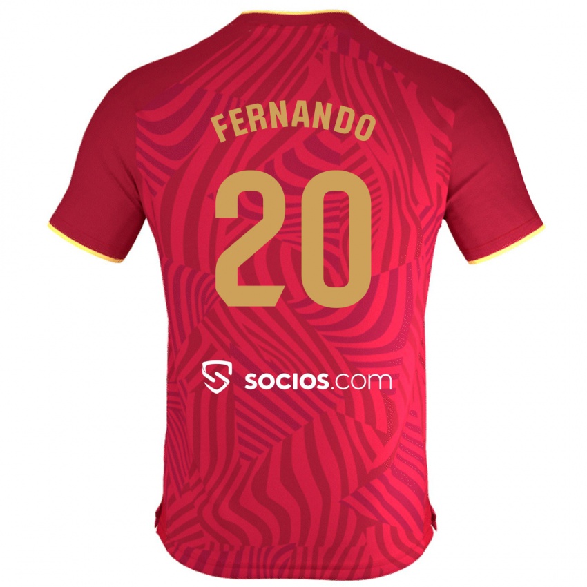 Homme Maillot Fernando #20 Rouge Tenues Extérieur 2023/24 T-Shirt Belgique
