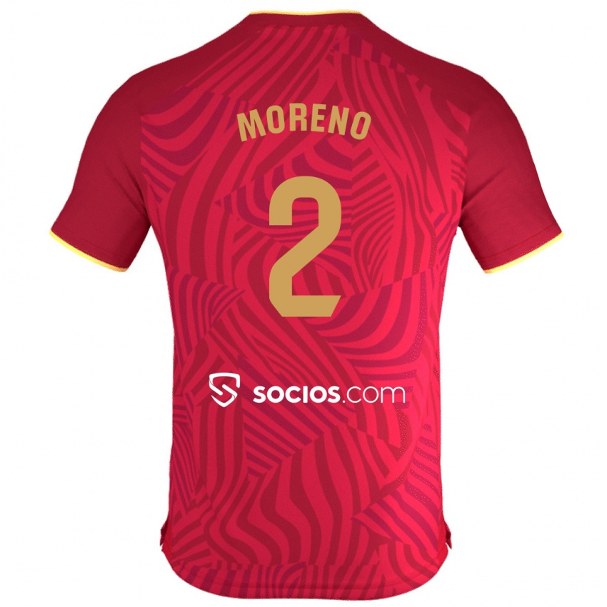Herren Jorge Moreno #2 Rot Auswärtstrikot Trikot 2023/24 T-Shirt Belgien