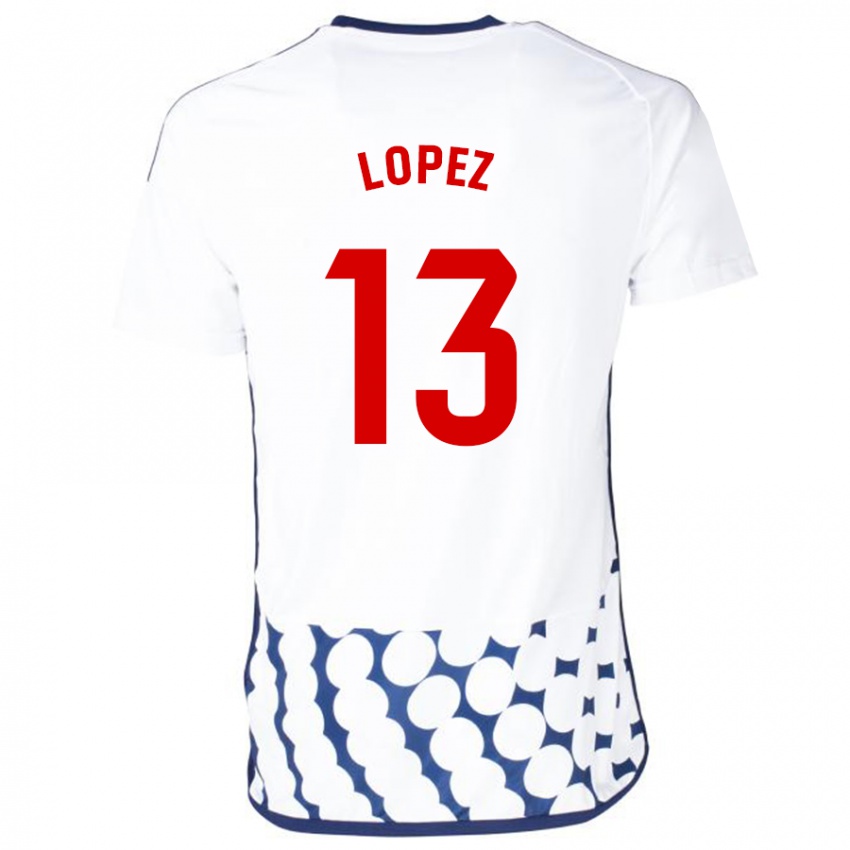 Herren Luis López #13 Weiß Auswärtstrikot Trikot 2023/24 T-Shirt Belgien