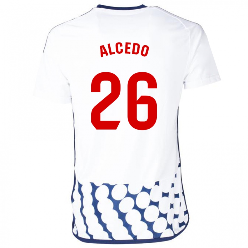 Herren Juan María Alcedo #26 Weiß Auswärtstrikot Trikot 2023/24 T-Shirt Belgien