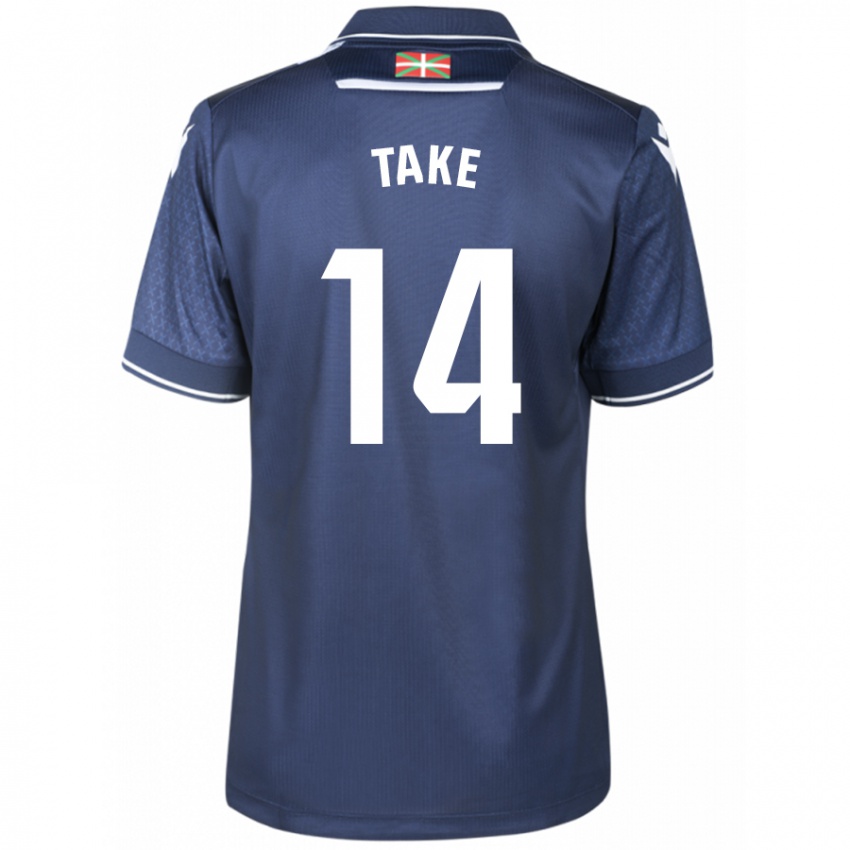 Herren Takefusa Kubo #14 Marine Auswärtstrikot Trikot 2023/24 T-Shirt Belgien