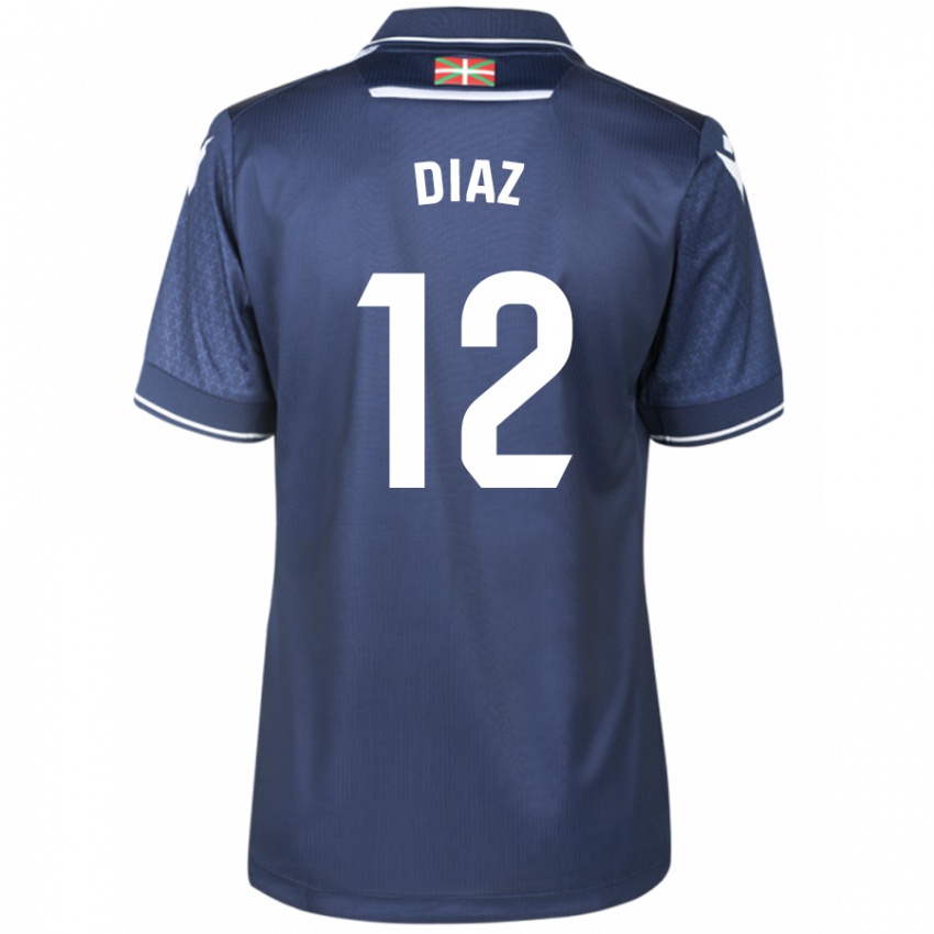 Herren Ekain Díaz #12 Marine Auswärtstrikot Trikot 2023/24 T-Shirt Belgien