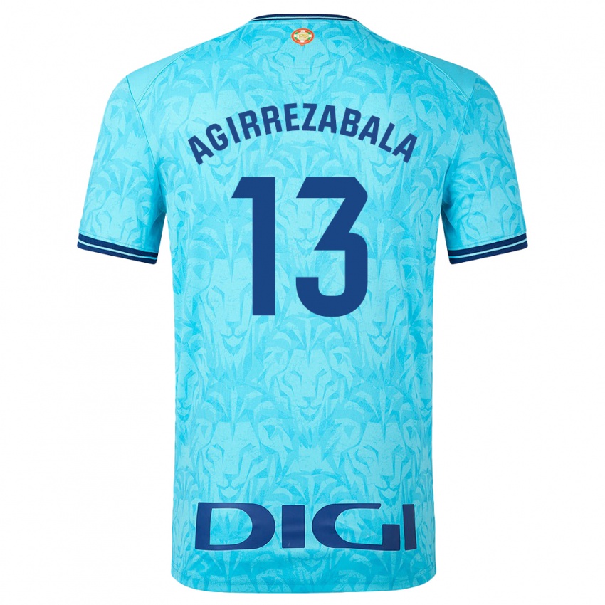 Herren Julen Agirrezabala #13 Himmelblau Auswärtstrikot Trikot 2023/24 T-Shirt Belgien