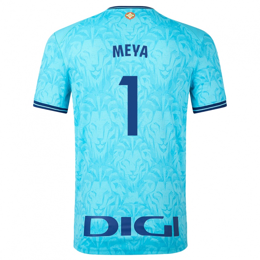 Herren Aina Meya Bellot #1 Himmelblau Auswärtstrikot Trikot 2023/24 T-Shirt Belgien