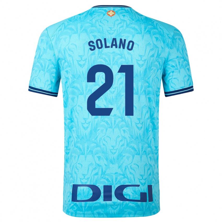 Herren Bibiane Schulze-Solano #21 Himmelblau Auswärtstrikot Trikot 2023/24 T-Shirt Belgien