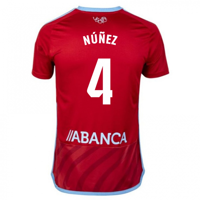 Herren Unai Nunez #4 Rot Auswärtstrikot Trikot 2023/24 T-Shirt Belgien