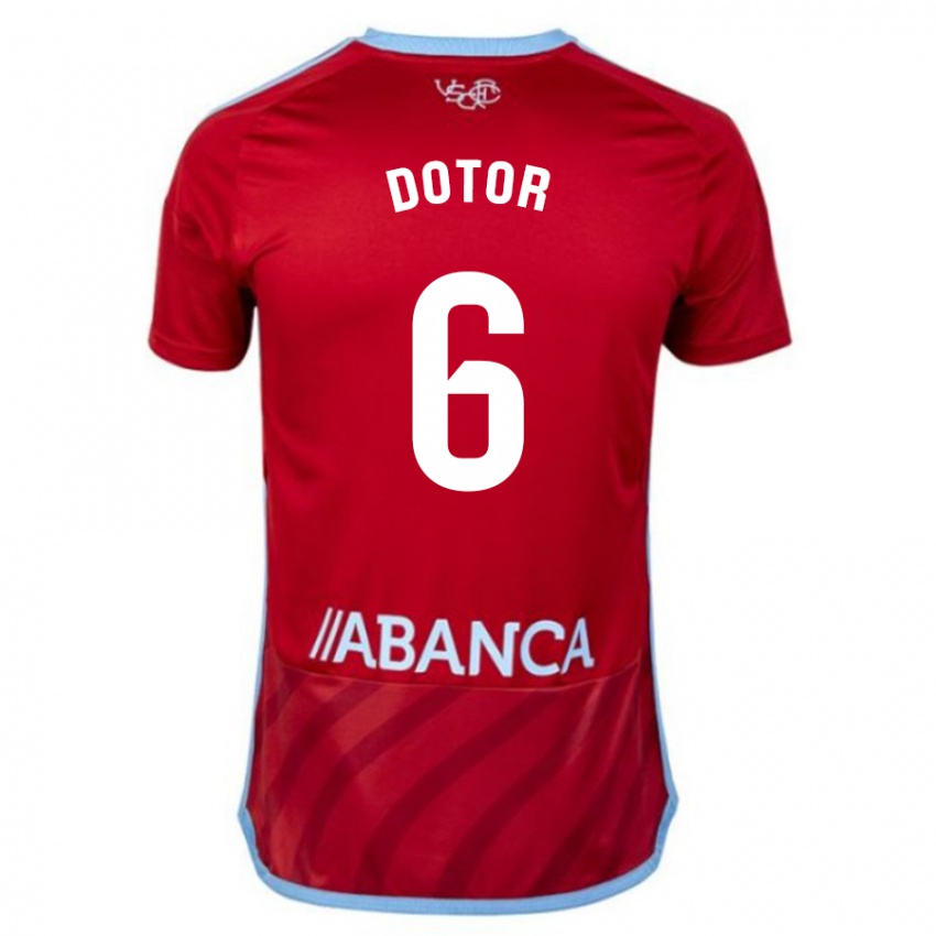 Heren Carlos Dotor #6 Rood Uitshirt Uittenue 2023/24 T-Shirt België