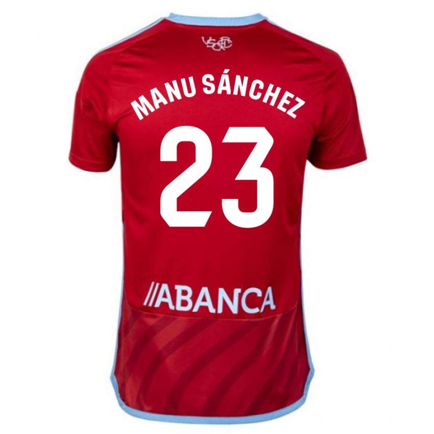 Herren Manu Sanchez #23 Rot Auswärtstrikot Trikot 2023/24 T-Shirt Belgien