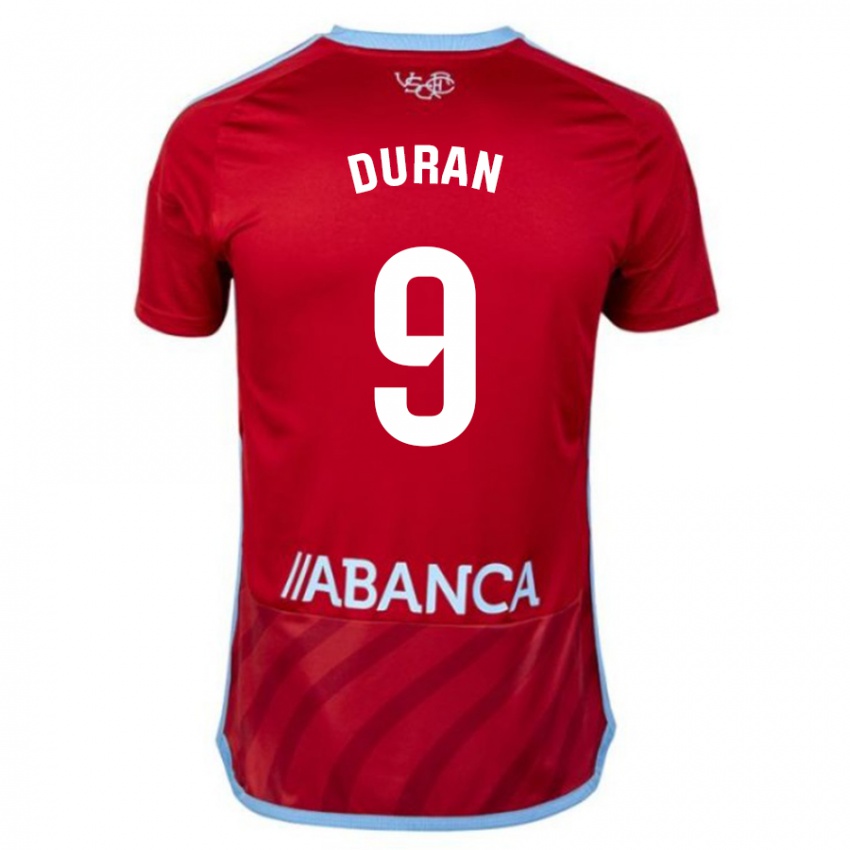 Heren Pablo Durán #9 Rood Uitshirt Uittenue 2023/24 T-Shirt België