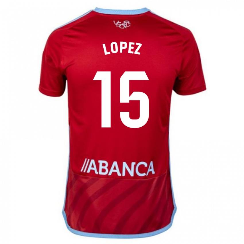 Herren Fer López #15 Rot Auswärtstrikot Trikot 2023/24 T-Shirt Belgien